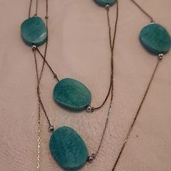 Three Tier Silver Chain With Matching Earrings 