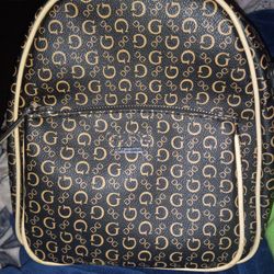 Guess Pandore Brown Logo Printed Backpack