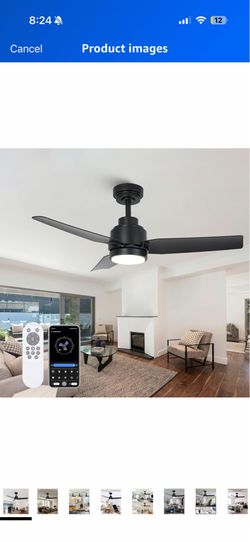 New In box 42" Modern Ceiling Fan with Lights and Remote, Quiet DC Motor Ceiling Fan with APP Control, 6 Speeds Reversible Flush Mount Fan, Dimmable L