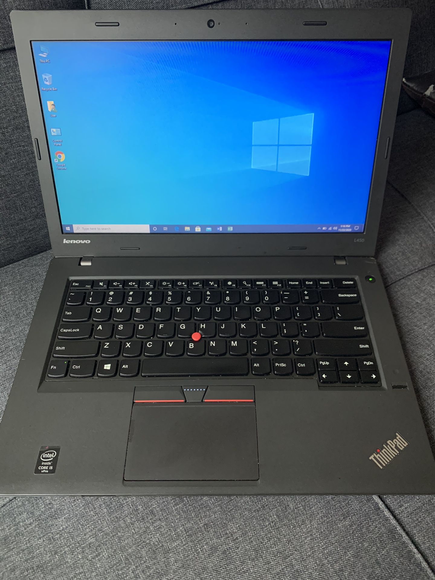 “LENOVO L450” powerful laptop Intel core (TM) i5-4600U CPU @ 2.10 GHz 2.69 GHz , 10 GB RAM,256 SSD with fully installed/ licensed Windows 10 and packa