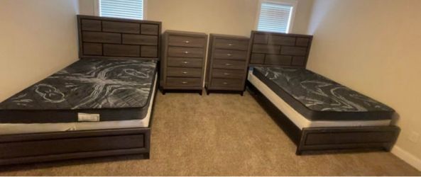 Dark Gray Full Size Bedroom Furniture Set