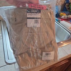NEW IZOD Khaki School Uniform Pants Juniors Size 9 Stretch
