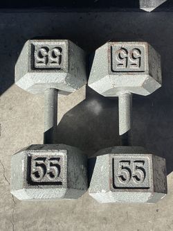 55 lbs Hex Dumbbell Weights….  Home Gym Fitness…