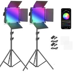 NEW! Neewer Lighting KIT: 2 Packs 660 PRO RGB LED Video Light, App Control, 360° Full Color, 50W