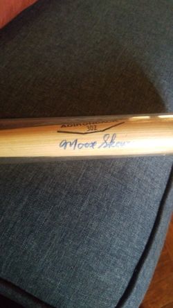 Bat signed by moose skowen