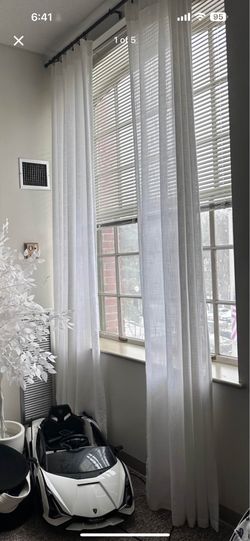 Long white curtains