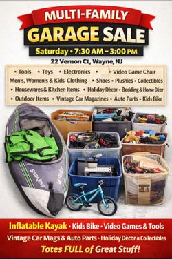 Huge Multi-family Garage Sale - June 13 - 7:30am-3pm