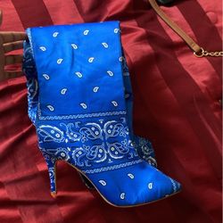 blue bandana heels 