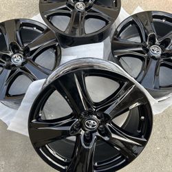 New Toyota Highlander Rims 18” OEM Factory Wheels Rines Nuevos New Gloss Black Powder Coated ( Exchange Available )( Cambio Disponible ) 