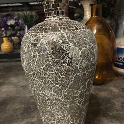 Decorative Mosaic Silver Floor Vase