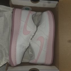 Air Force 1 (GS) - White/Pink Foam/Elemental Pink 7Y
