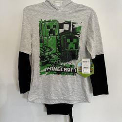 Minecraft Shirt Jogger Set Size 7