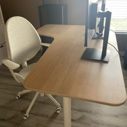 IKEA Office Desk + Chair + Storage Cabinet – $220 (Ruskin)