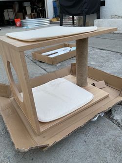 Cat End Table With Scratching Post