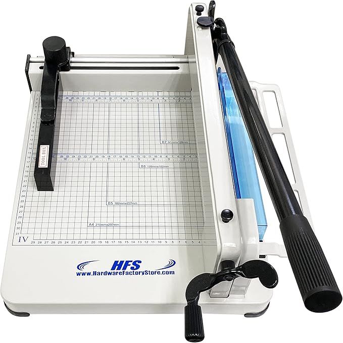 HFS Heavy Duty Guillotine Paper Cutter - 17" Commercial Metal Base 3518AR8