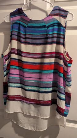 Multicolor Striped Sleeveless Blouse Top size XL
