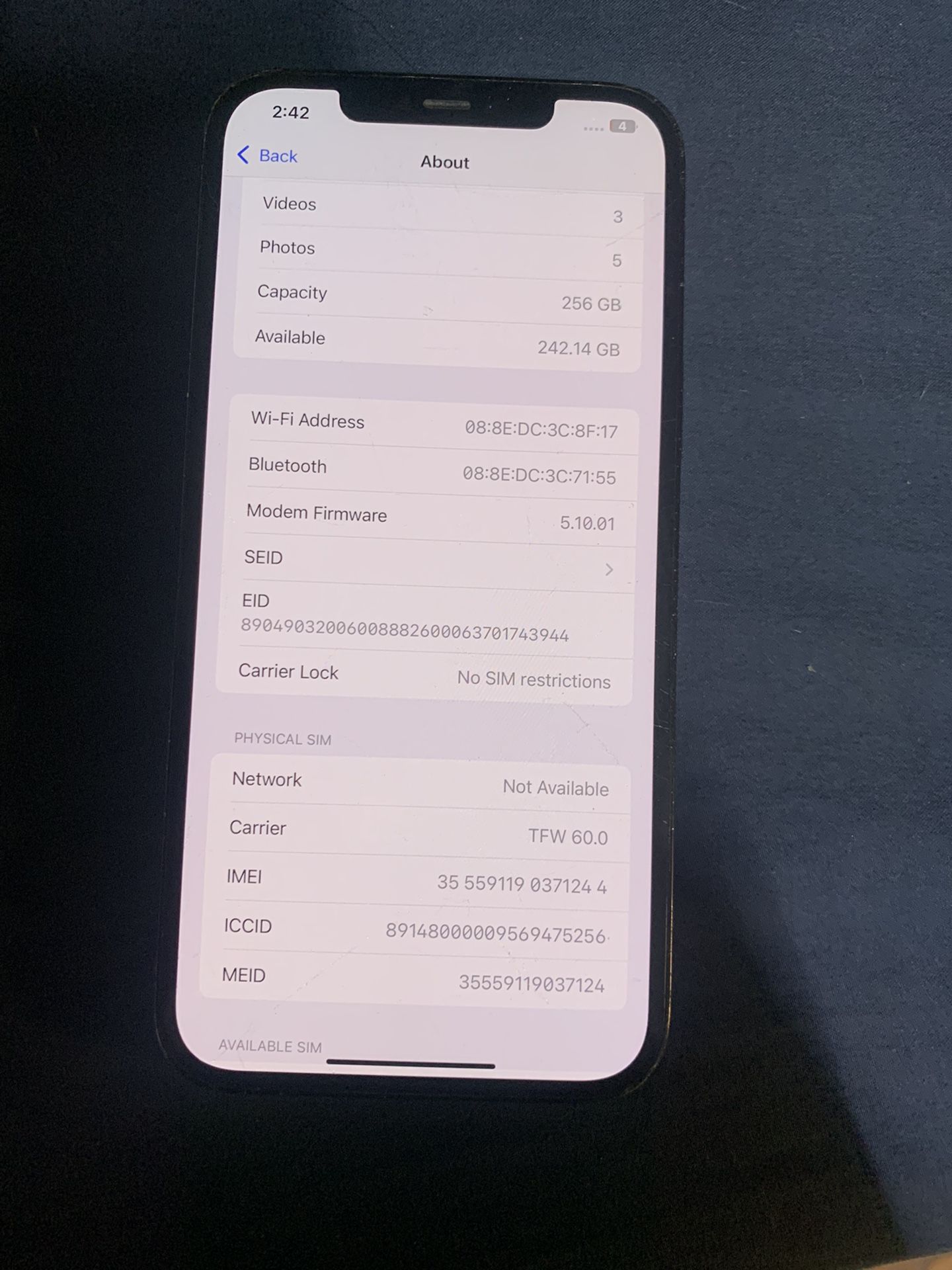 Unlocked iPhone 12 Pro Max 256gb