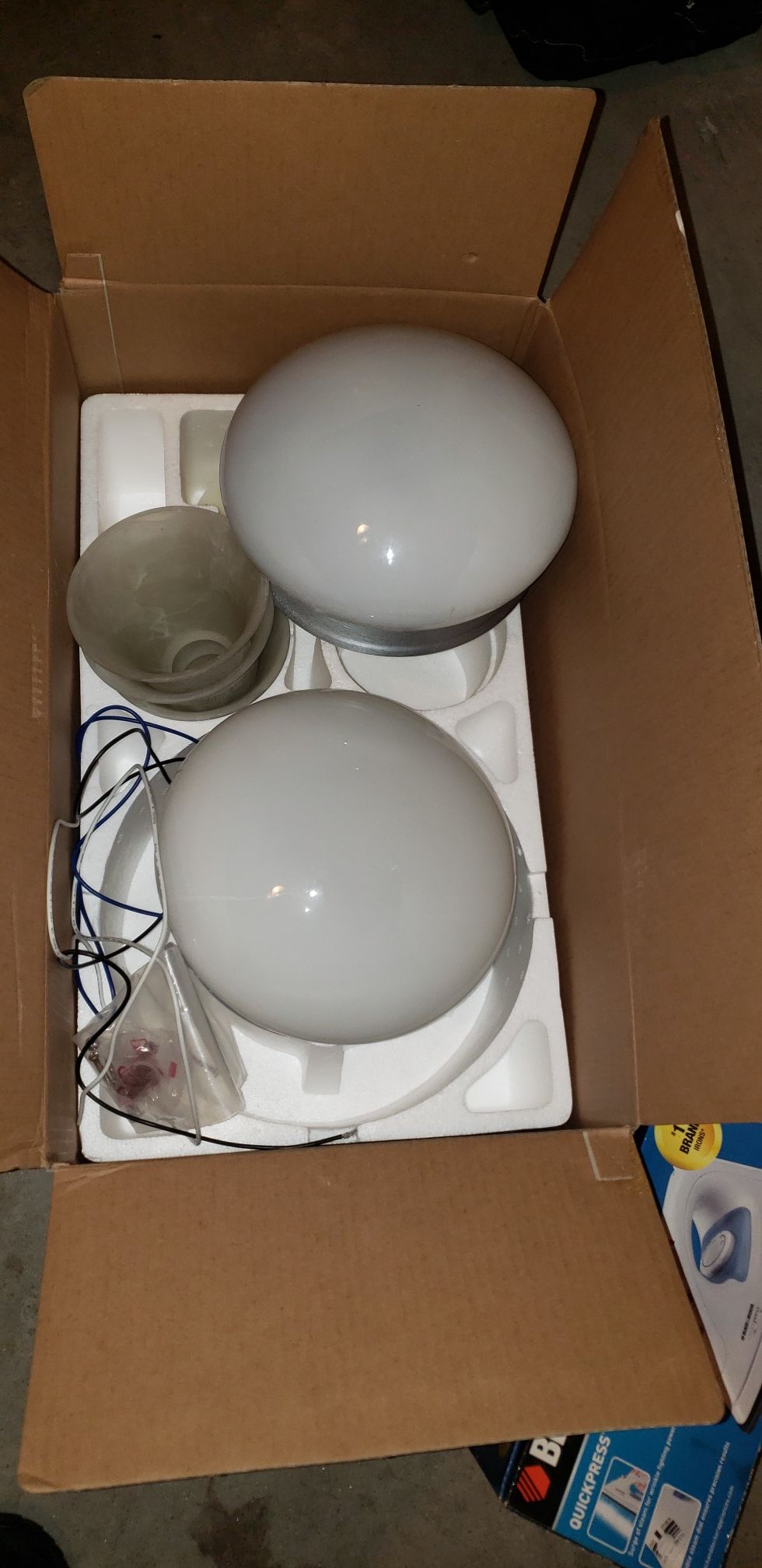 2X Ceiling Globe Fixture & 3X Ceiling fan light covers