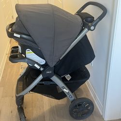 Chicco Bravo 3-in-1 Trio Travel System, Bravo Quick-Fold Stroller with KeyFit 30 Infant Car Seat