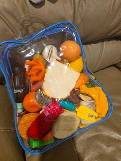 Kids play food and small items.