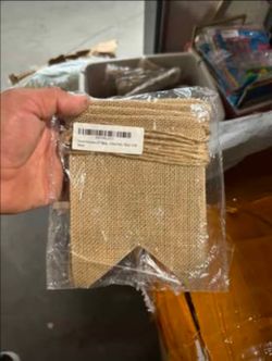 Plain customizable burlap banner flag