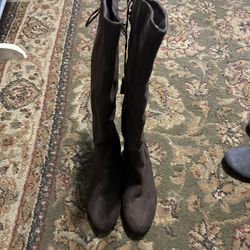 Dark Brown Suede Boots