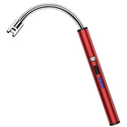Lighter Electric Lighter Rechargeable Arc USB Candle Lighters with LED Battery Display, Flexible Neck Windproof Flameless Plasma Long Lighters for Can