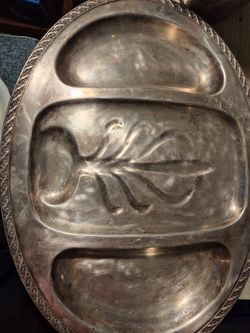 silver plate meat tray