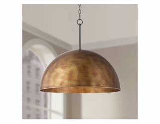 24" 4-Light Rust Bronze Dome Pendant Light