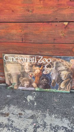 Cincinnati zoo poster with frame