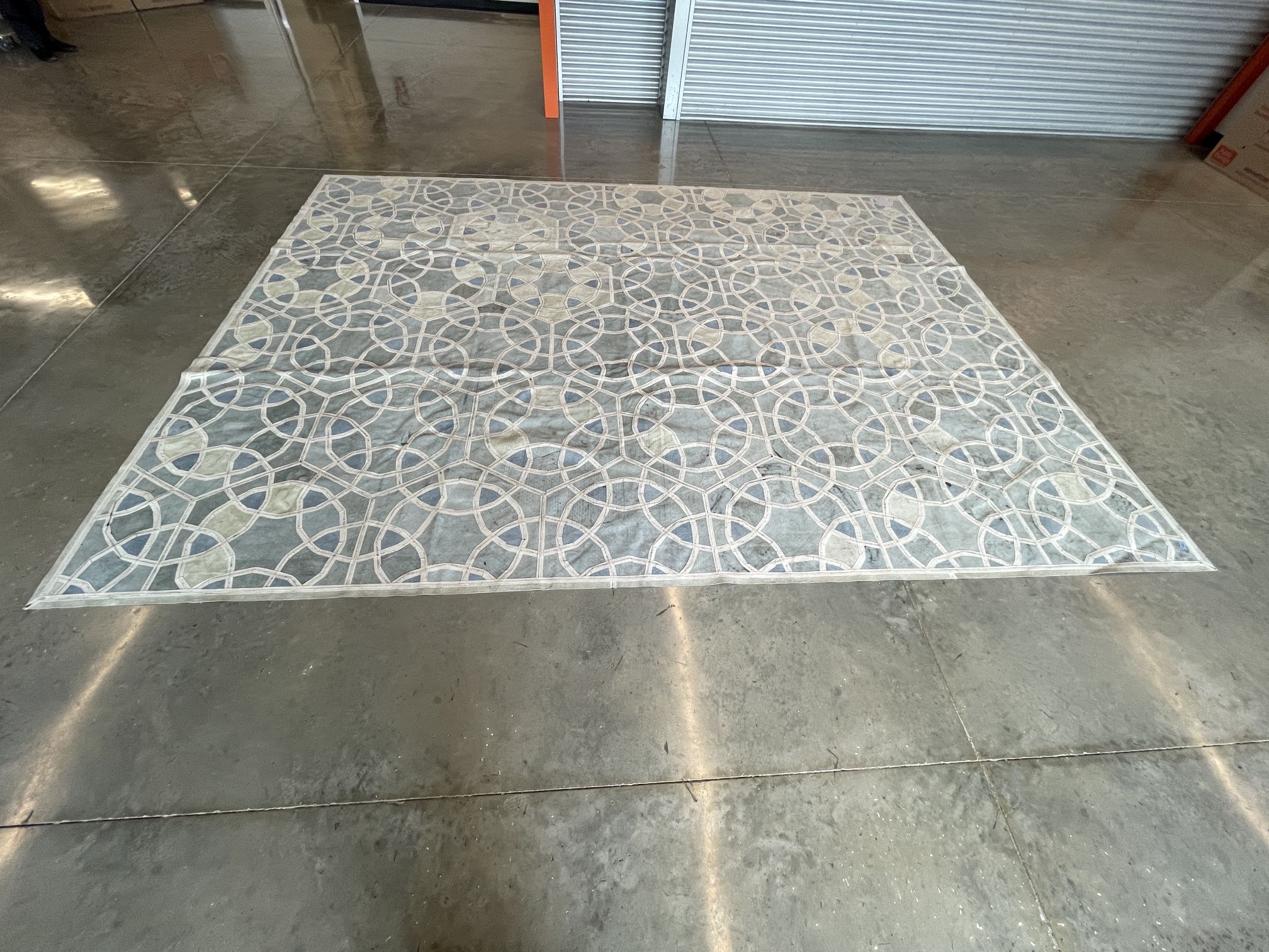 Authentic Mansour, Modern Stella Blue Area Rug A JEWEL!!