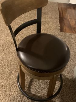 2 Leather Short Bar Stools