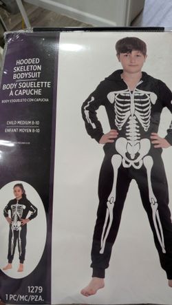 Hooded Skeleton Bodysuit costume