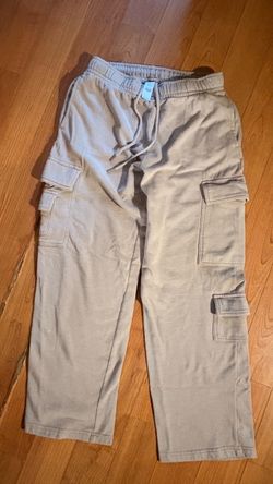 Garage Oversized Cargo Joggers Sweatpants Beige Size M