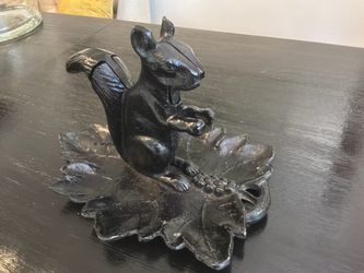 Cast Iron Squirrel Nutcracker Dish