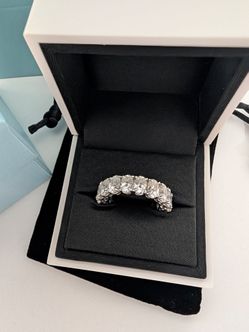 Moissanite 9 CT. Oval Eternity Band Size 7.5