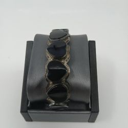 Heart Shaped .925 Silver Cuff Bracelet 53.2g (#25834)