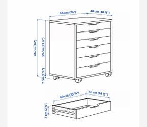 Drawer unit on casters