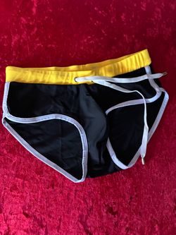 Black and Yellow Swim Shorts
