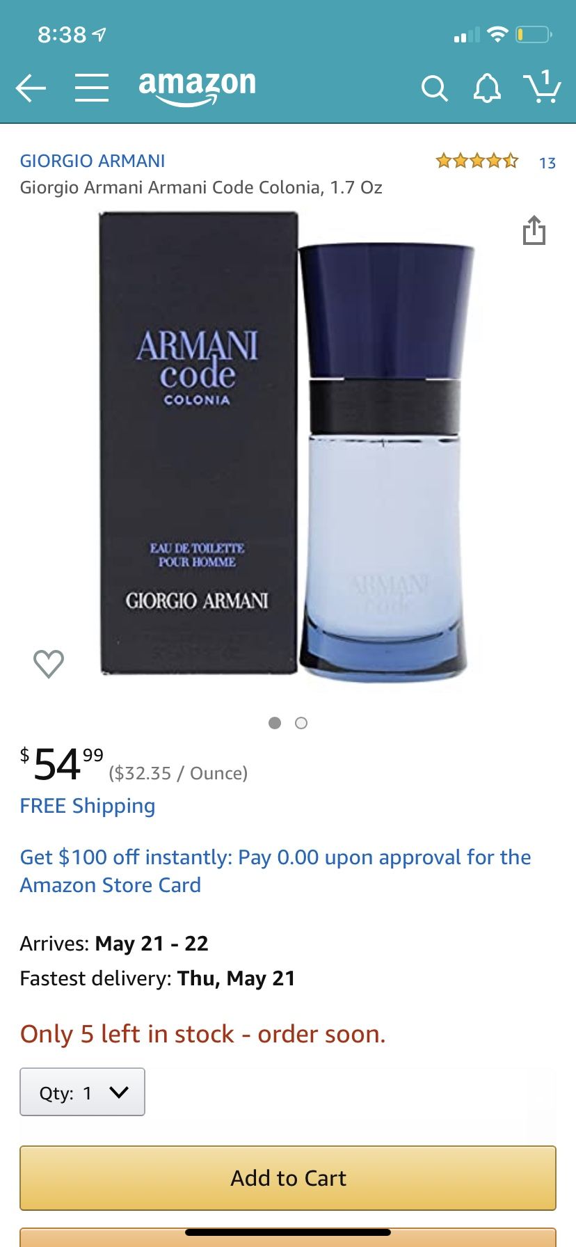 Armani code perfume