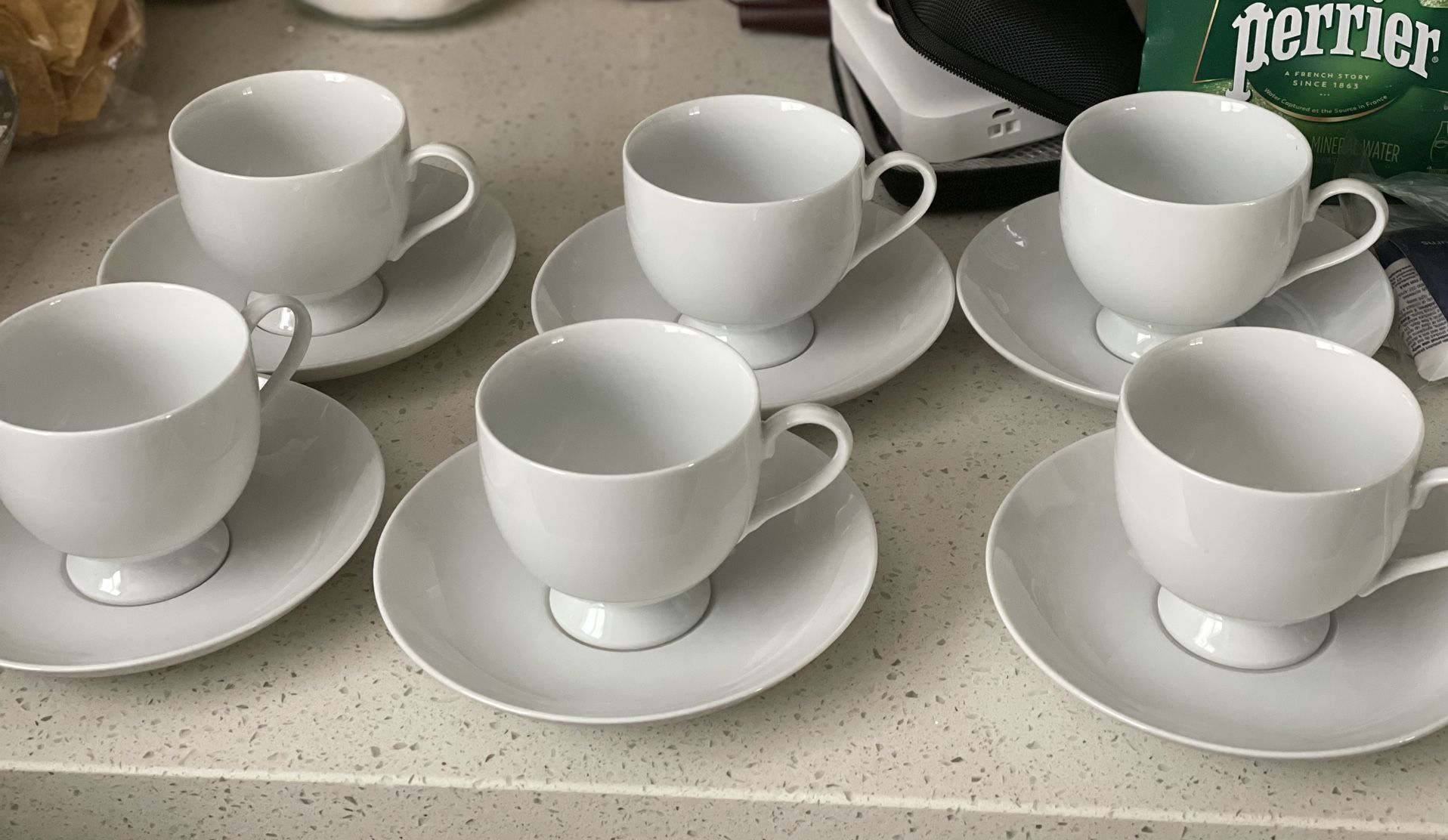 Mikasa Classic Flair White China Coffee /Tea Cups & Saucers❗️Set Of 6❗️