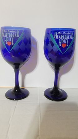 Elvis Presley’s Heartbreak Hotel” 8 oz. Souvenir Cobalt Blue Wine Glass