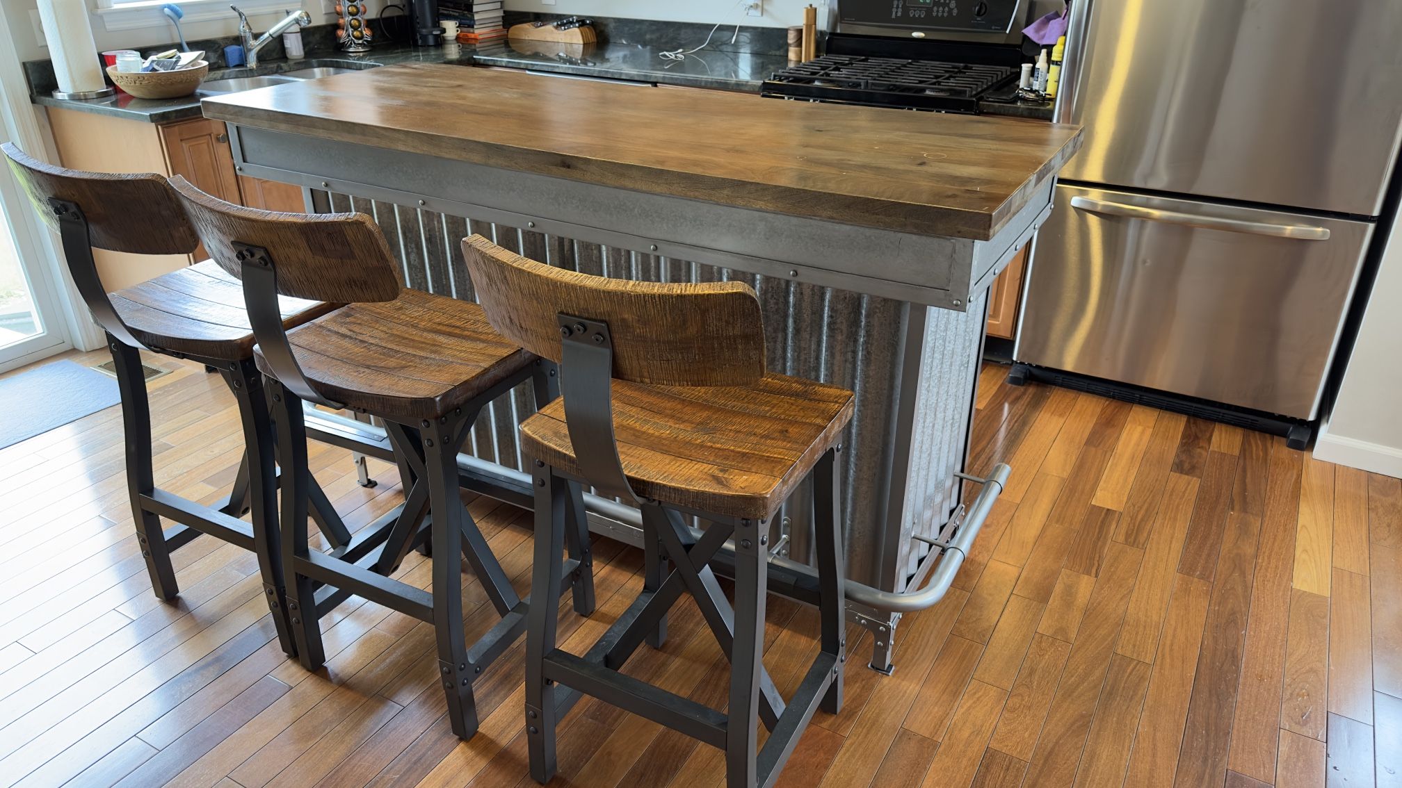 Stonehill 72” Rustic Industrial bar w/Stools for Sale in Boston, MA