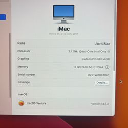 (2) 2017 Apple iMac with Intel Core i5