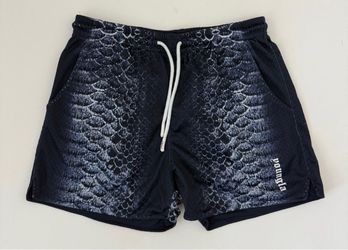 YOUNGLA  #1128 Reversible Mesh Shorts Sz Medium Navy/Snake