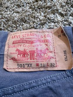 Levi's 501 XX Button Fly Straight Jeans Size 31x32 Gray