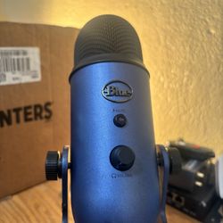 Logitech for Creators Blue Yeti USB Microphone in Midnight Blue.