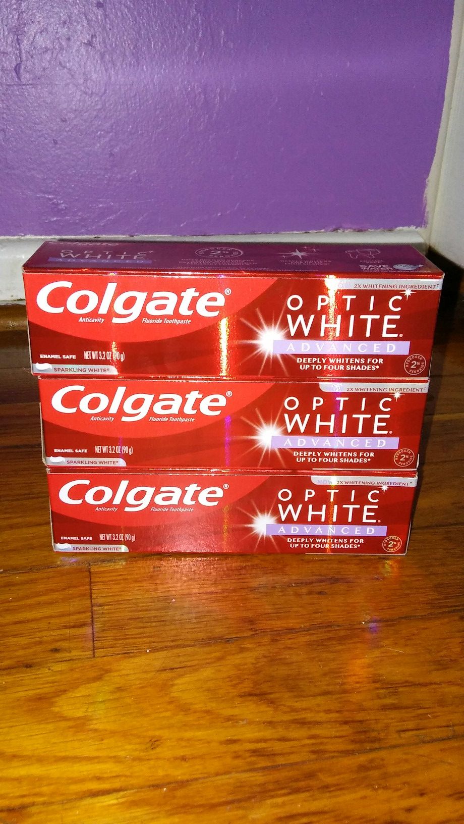 3 Colgate toothpaste optic white Advance