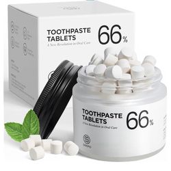 15X Power Clean Natural Toothpaste Tablets with Malic Acid, Lactobacilltis Travel Toothpastes For Fresh Breath, Fluoride Free Toothpaste To Reminerali