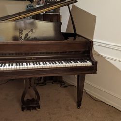 Haines Brothers Mahogany Baby Grand Piano Great for Beginners -Heavy
